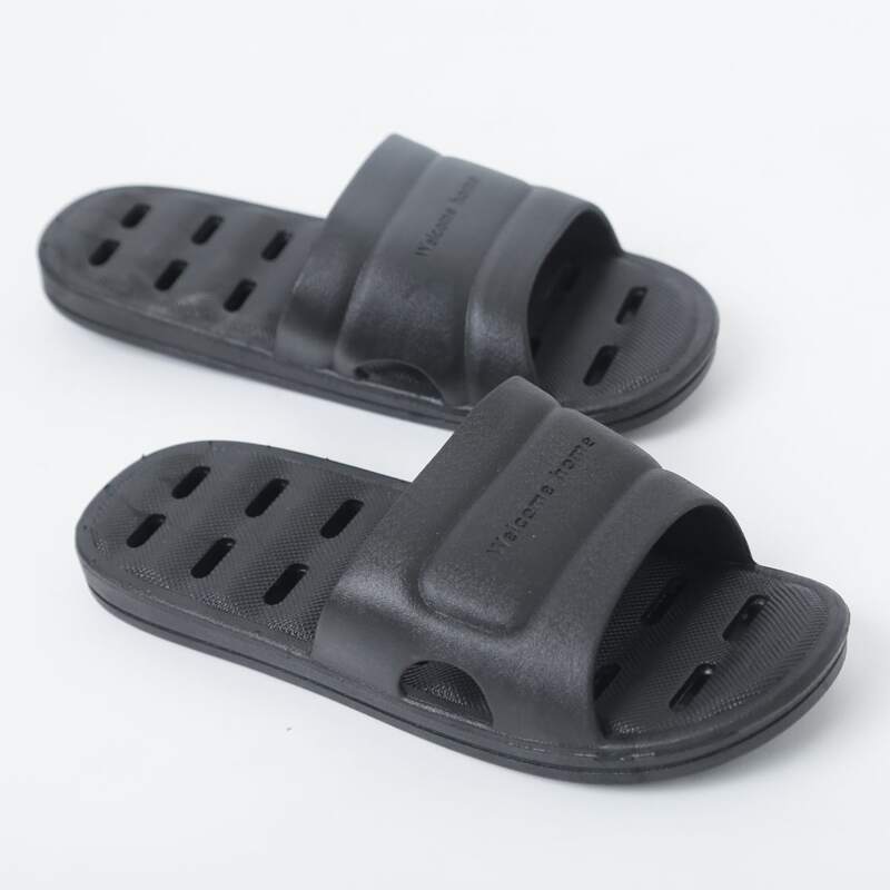 

Guys Open Toe Hollow Out Slippers, Black