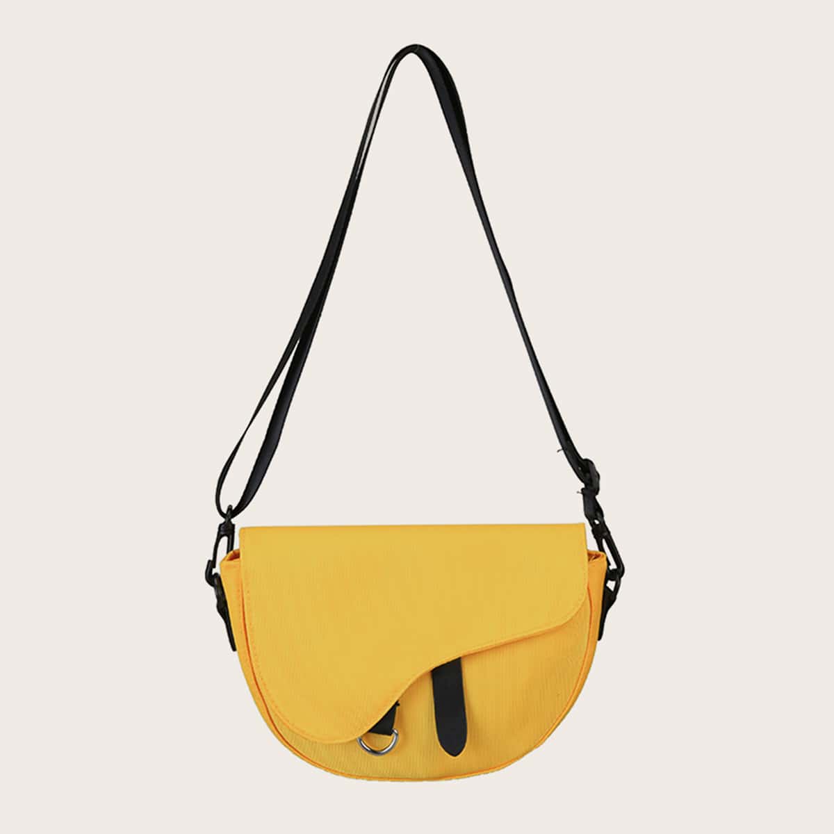 

Minimalist Flap Crossbody Bag, Yellow