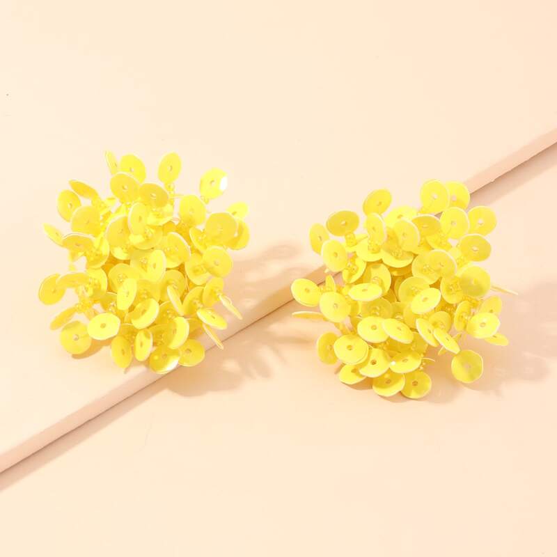 

Disc Cluster Stud Earrings, Yellow
