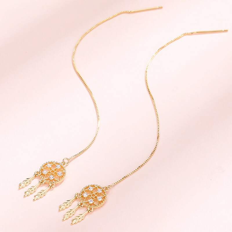 

Dreamcatcher Charm Drop Earrings, Gold