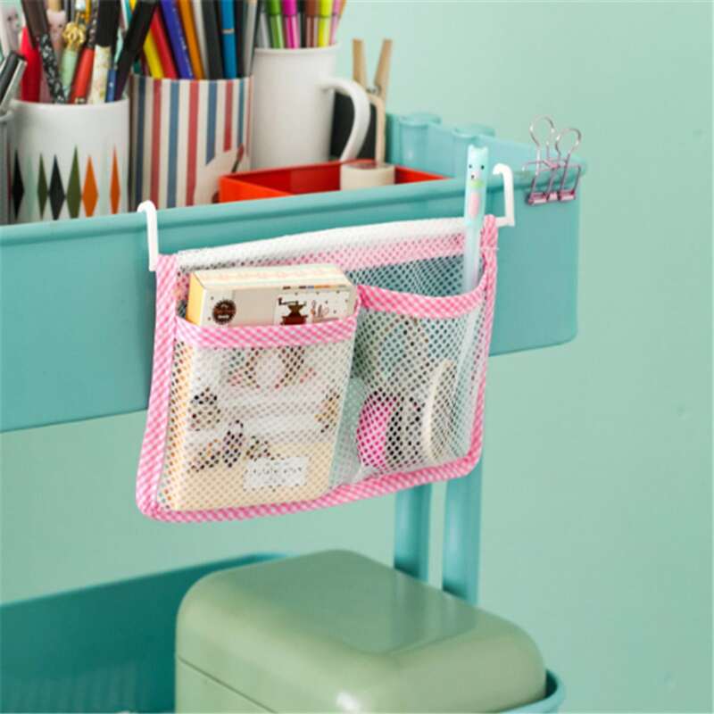 

1pc Hanging Mesh Storage Bag, Pink