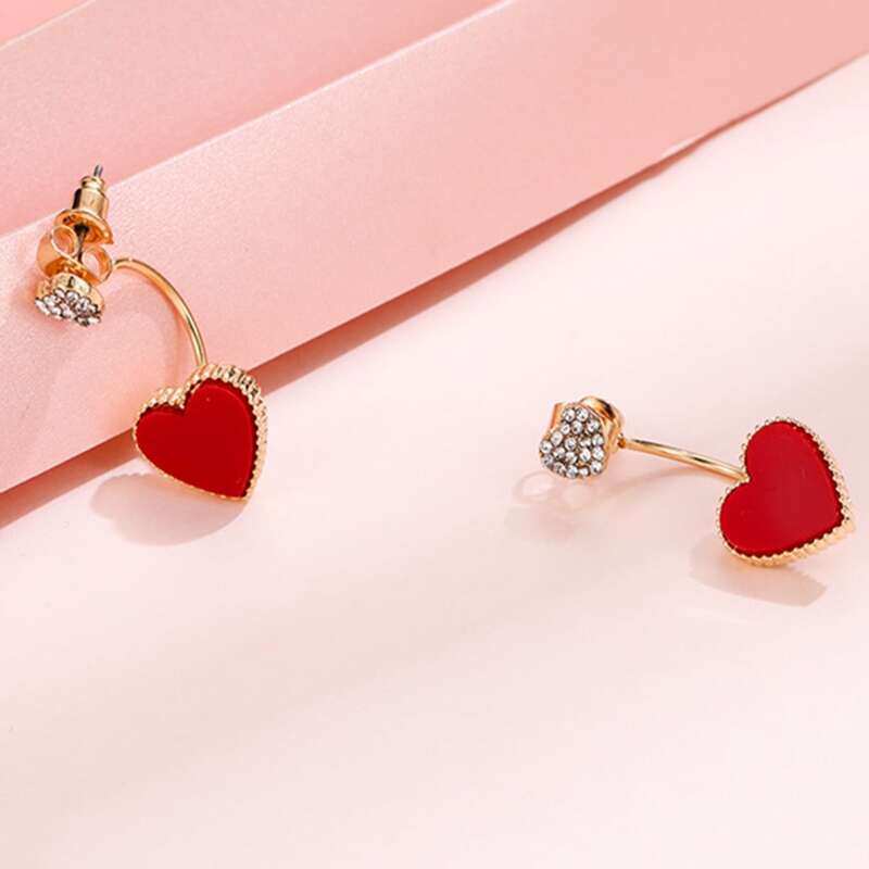 

Heart Decor Earring Jackets, Red
