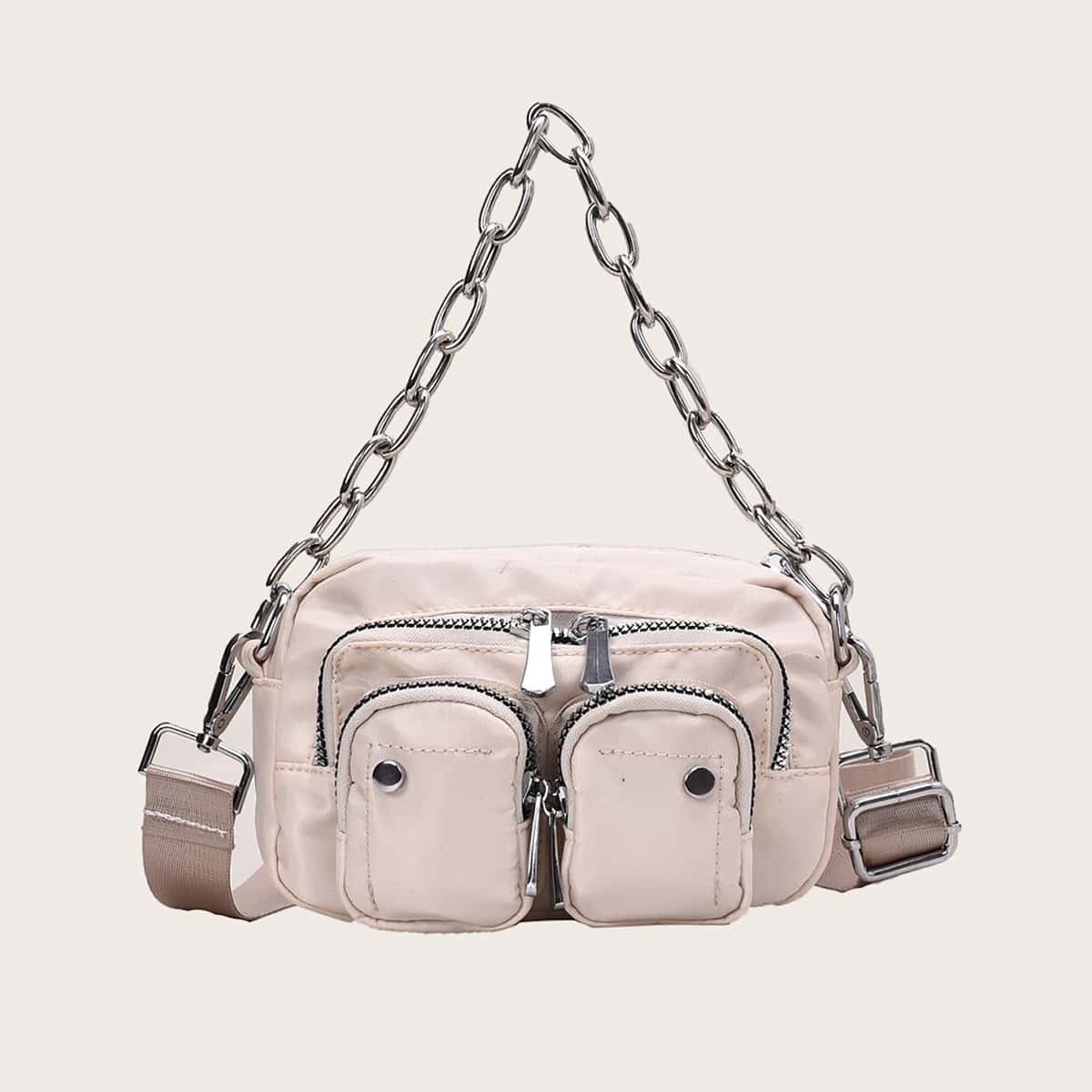 

Minimalist Satchel Bag, White