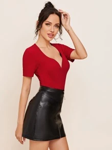 SHEIN Privé Solid Sweetheart Neck Top
