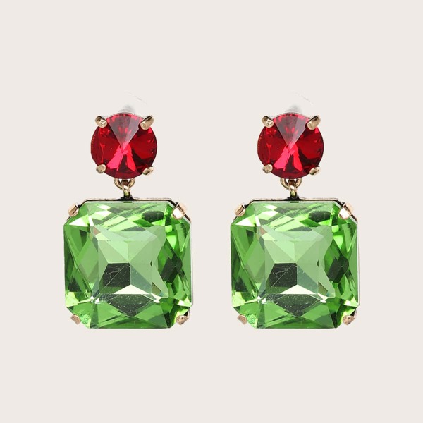 

Gemstone Engraved Drop Earrings, Multicolor