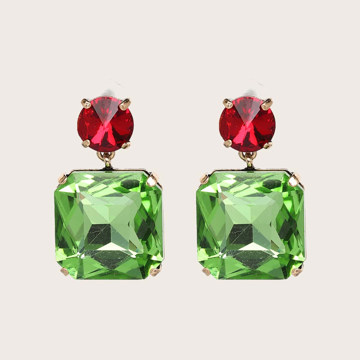 

Gemstone Engraved Drop Earrings, Multicolor