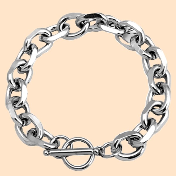 

Men Chain Design Bracelet, Silver