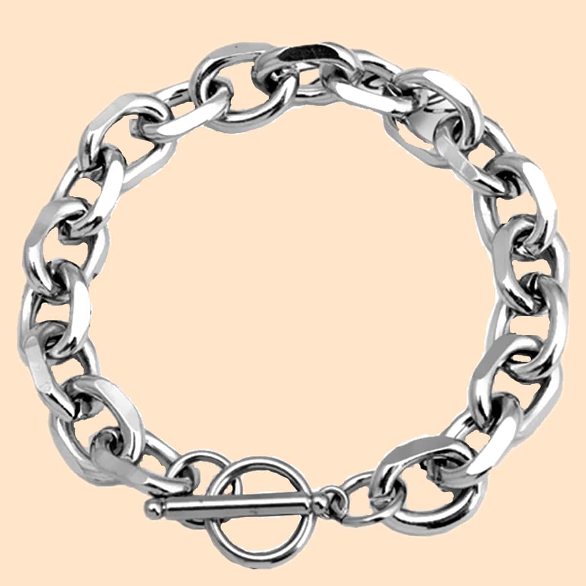 

Guys Chain Design Bracelet, Silver