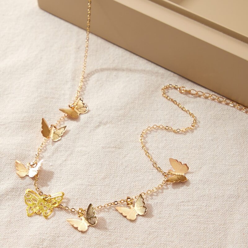 

Butterfly Charm Necklace, Gold