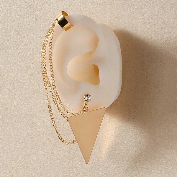 

Geometric Chain Ear Cuff, Gold