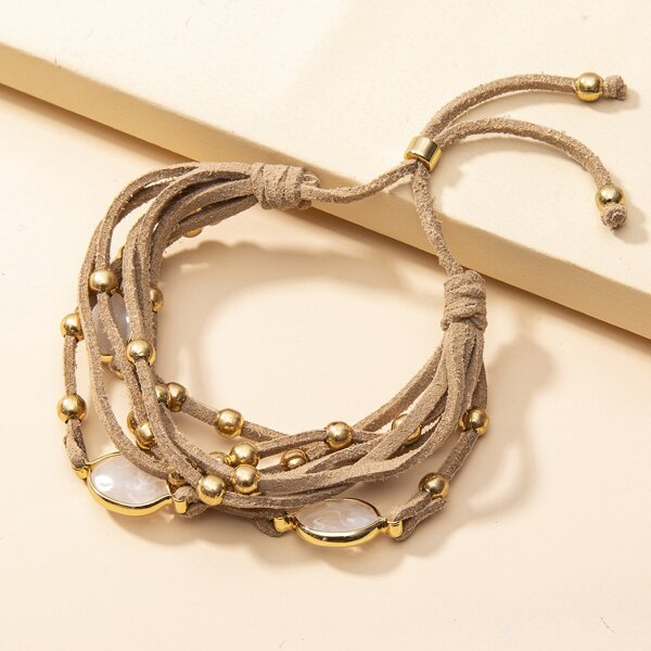 

Natural Stone Bracelet, Khaki