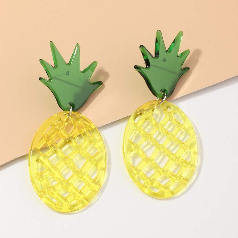 

Hollow Out Fruit Earrings, Multicolor
