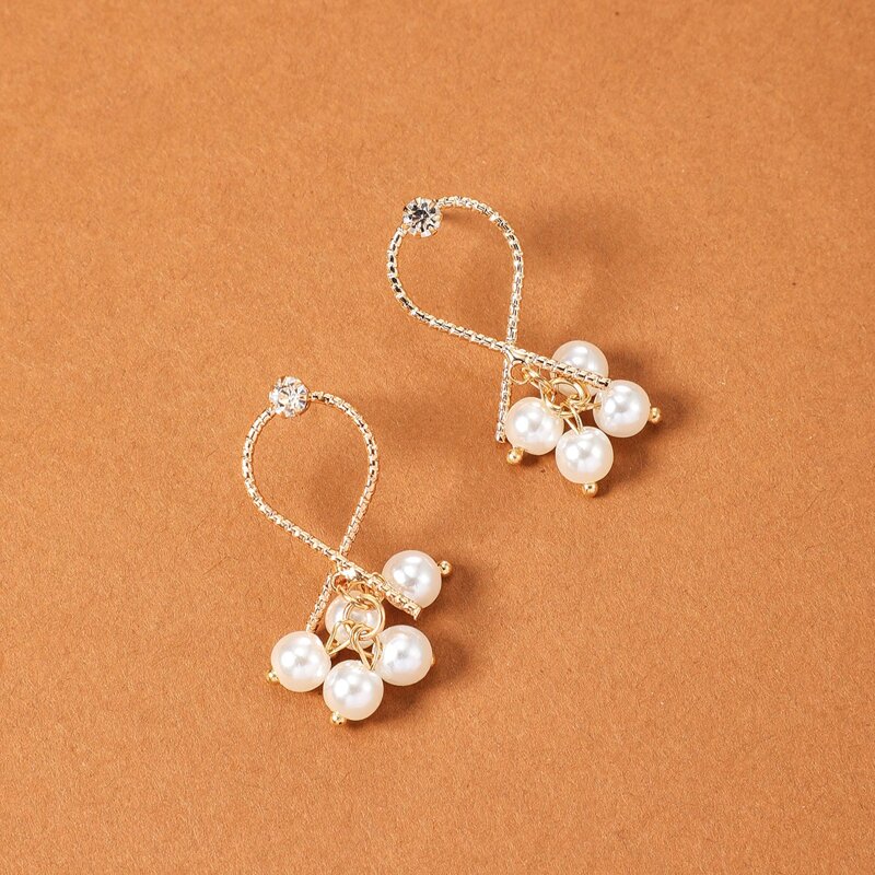 

Faux Pearl Drop Earrings, White