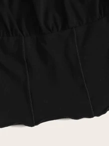 SHEIN Qutie Ruched Bust Frill Trim Tee