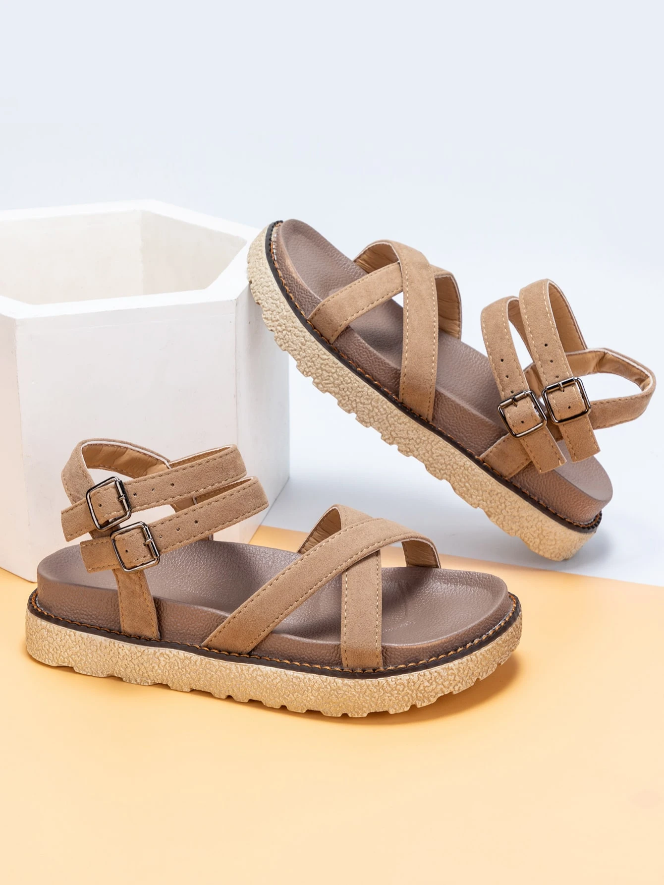sandals double buckle