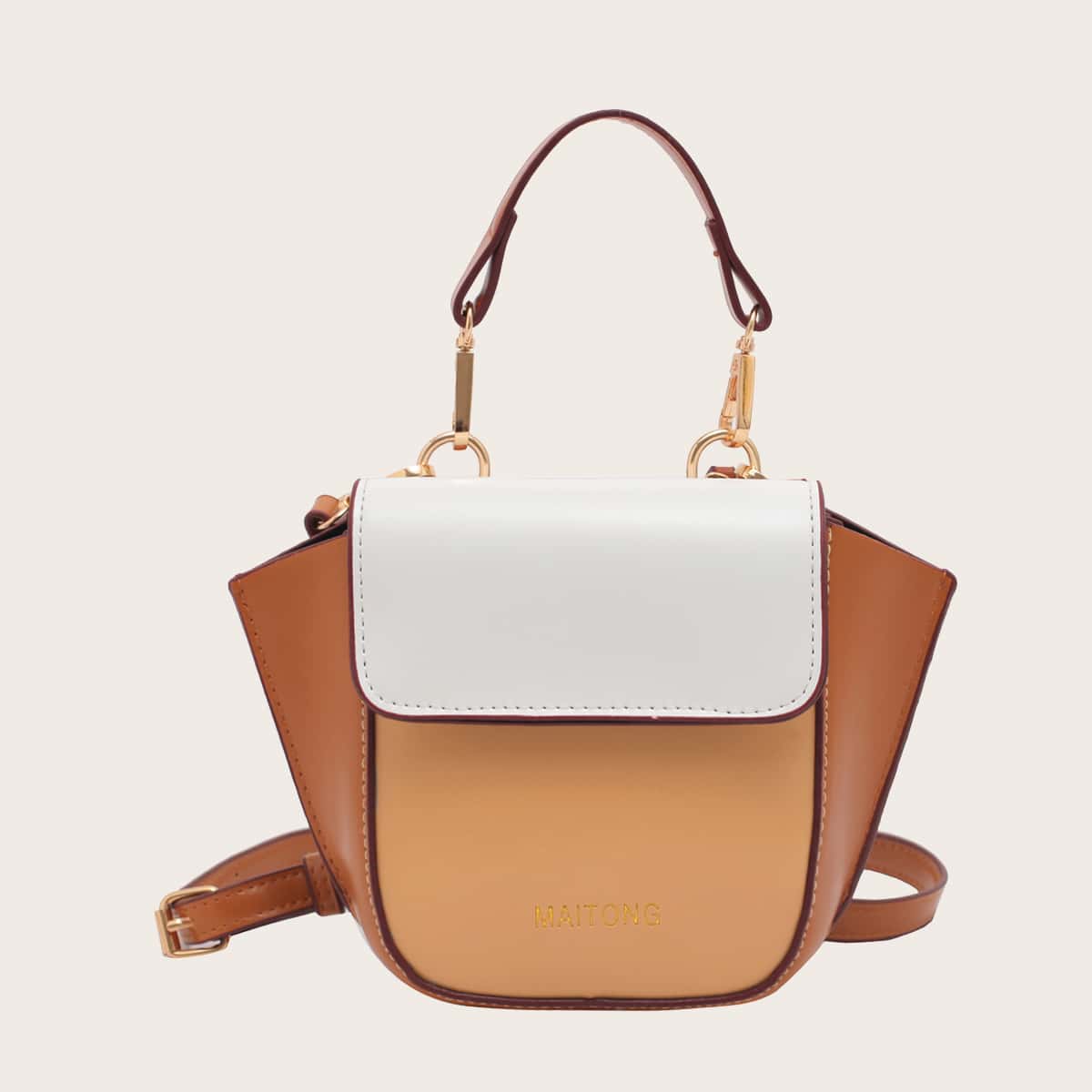 

Color Block Satchel Bag, Orange