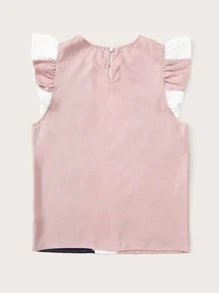 SHEIN Unity 荷葉邊拼色上衣 - 彩色 - 查看 2