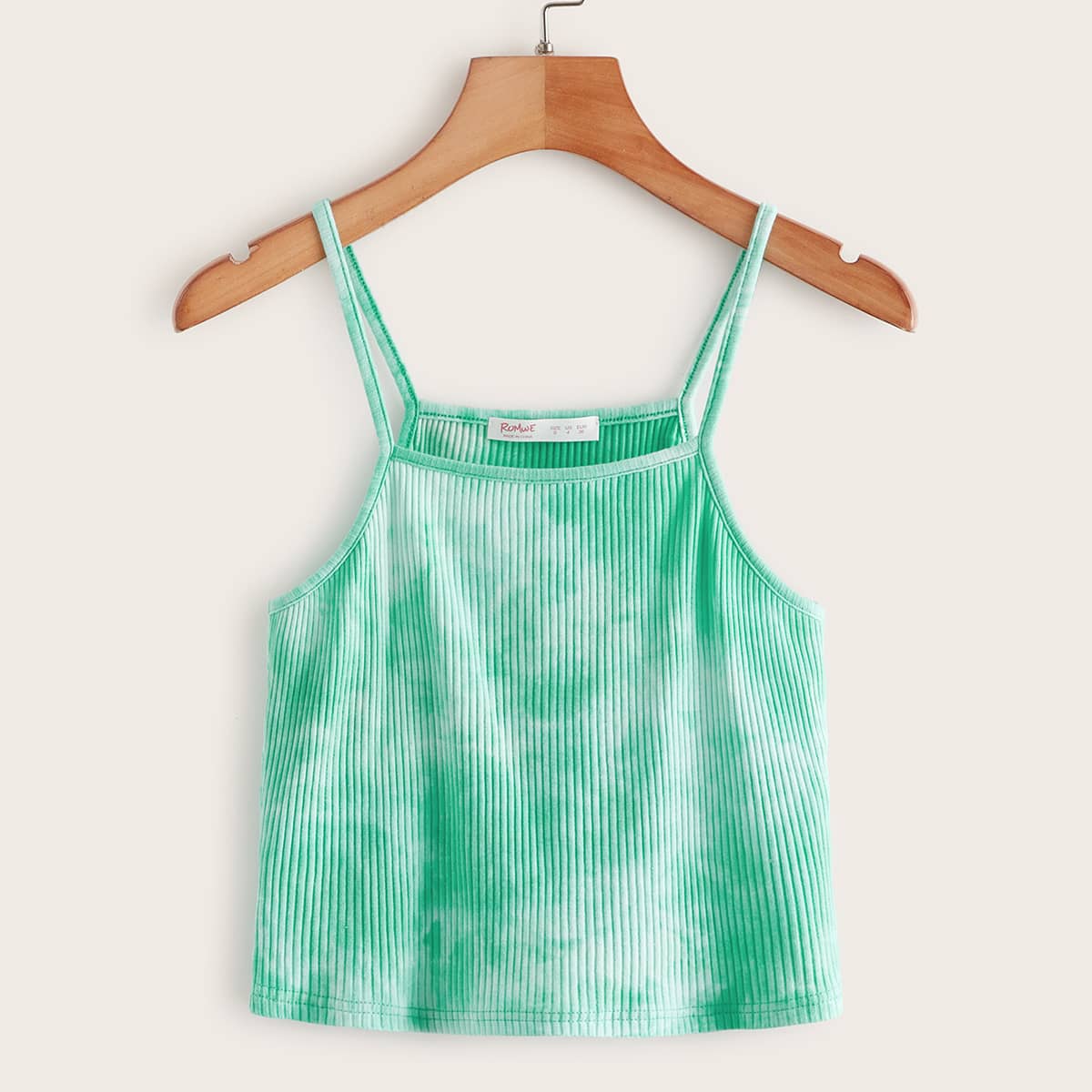 

Ribbed Tie Dye Cami, Green