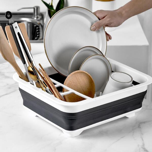 

1pc Foldable Tableware Storage Basket, Multicolor