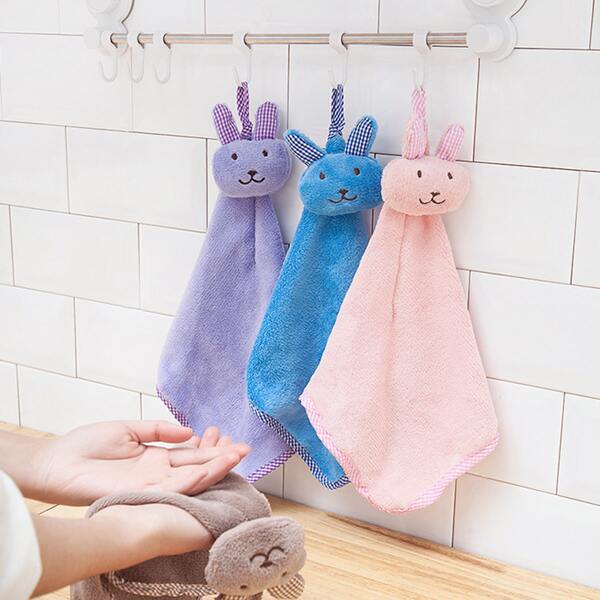 

1pc Rabbit Decor Hand Towel, Multicolor