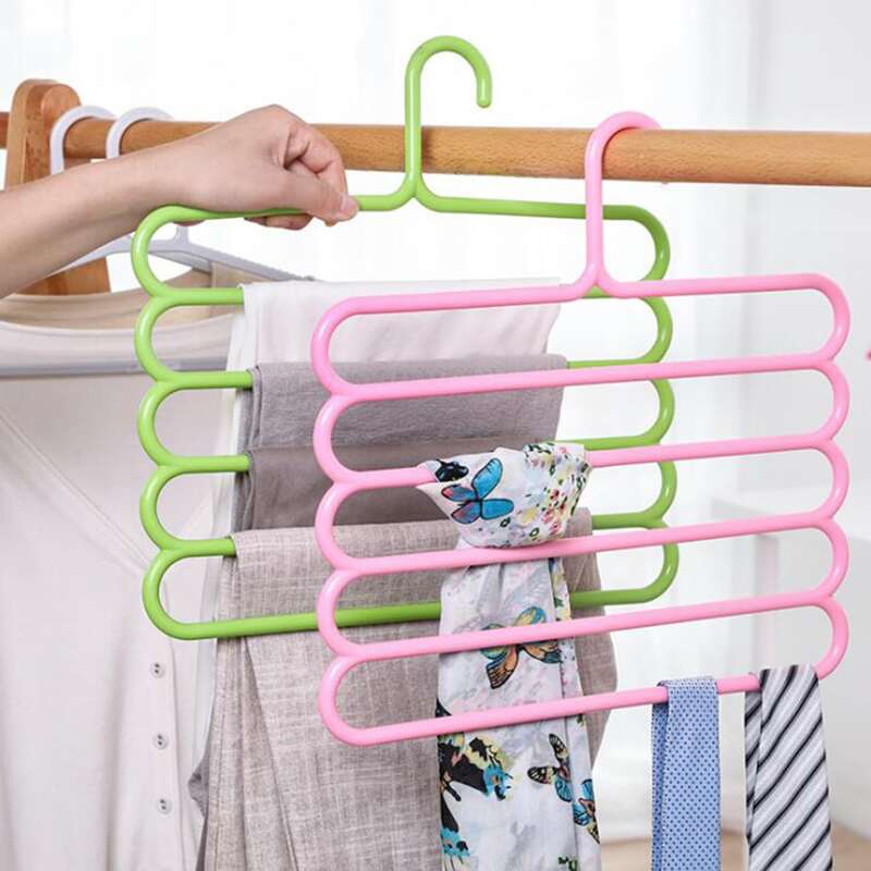 

2pcs Multi-layer Random Pants Hanger, Multicolor