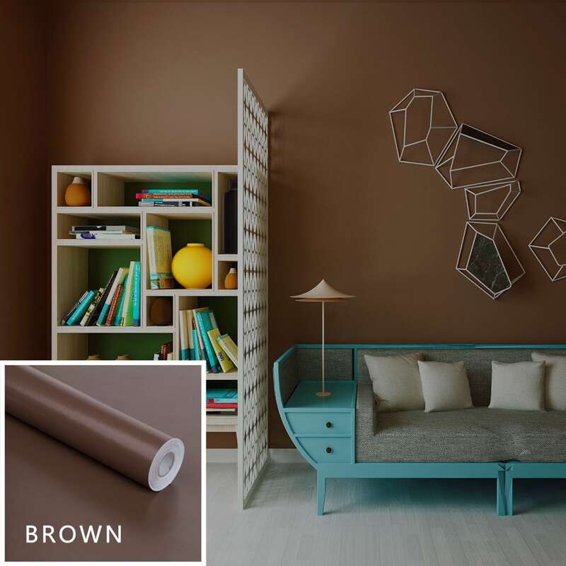 

1pc Solid Wall Sticker, Coffee