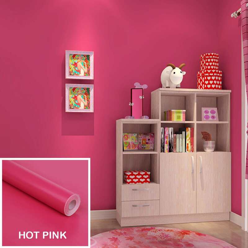 

1pc Solid Wall Sticker, Pink