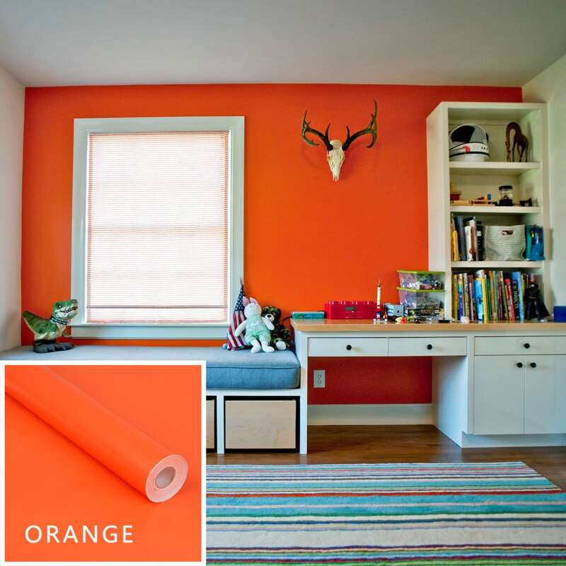 

1pc Solid Wall Sticker, Orange