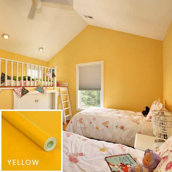 

1pc Solid Wall Sticker, Yellow