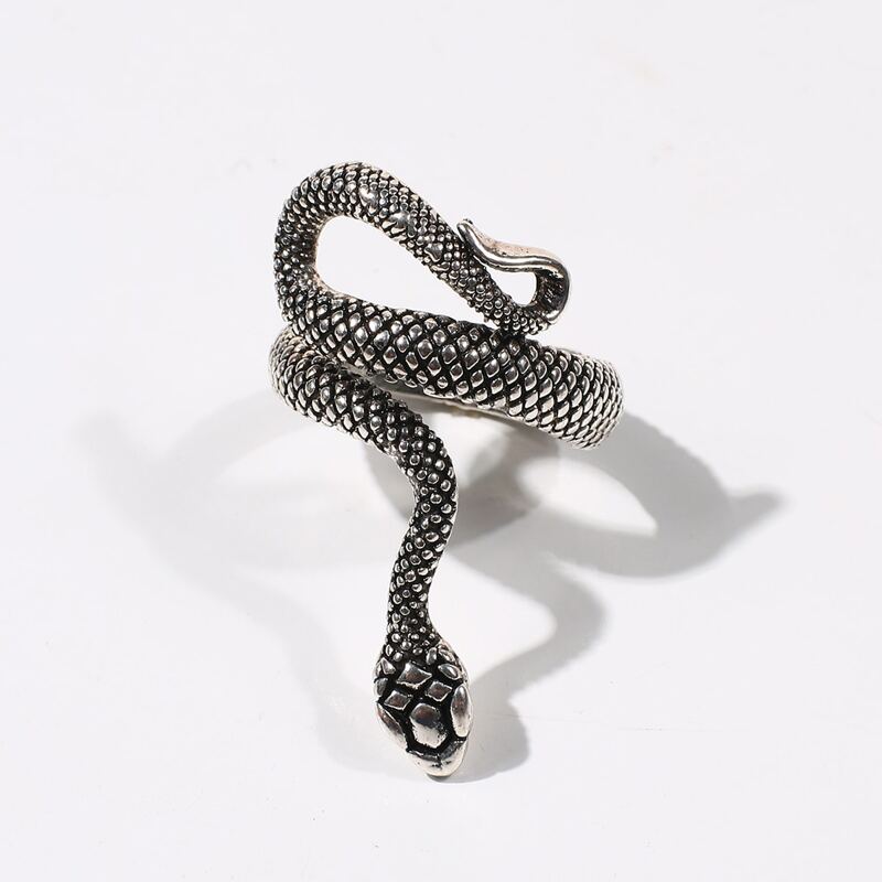 

1pc Snake Design Ring, Silver