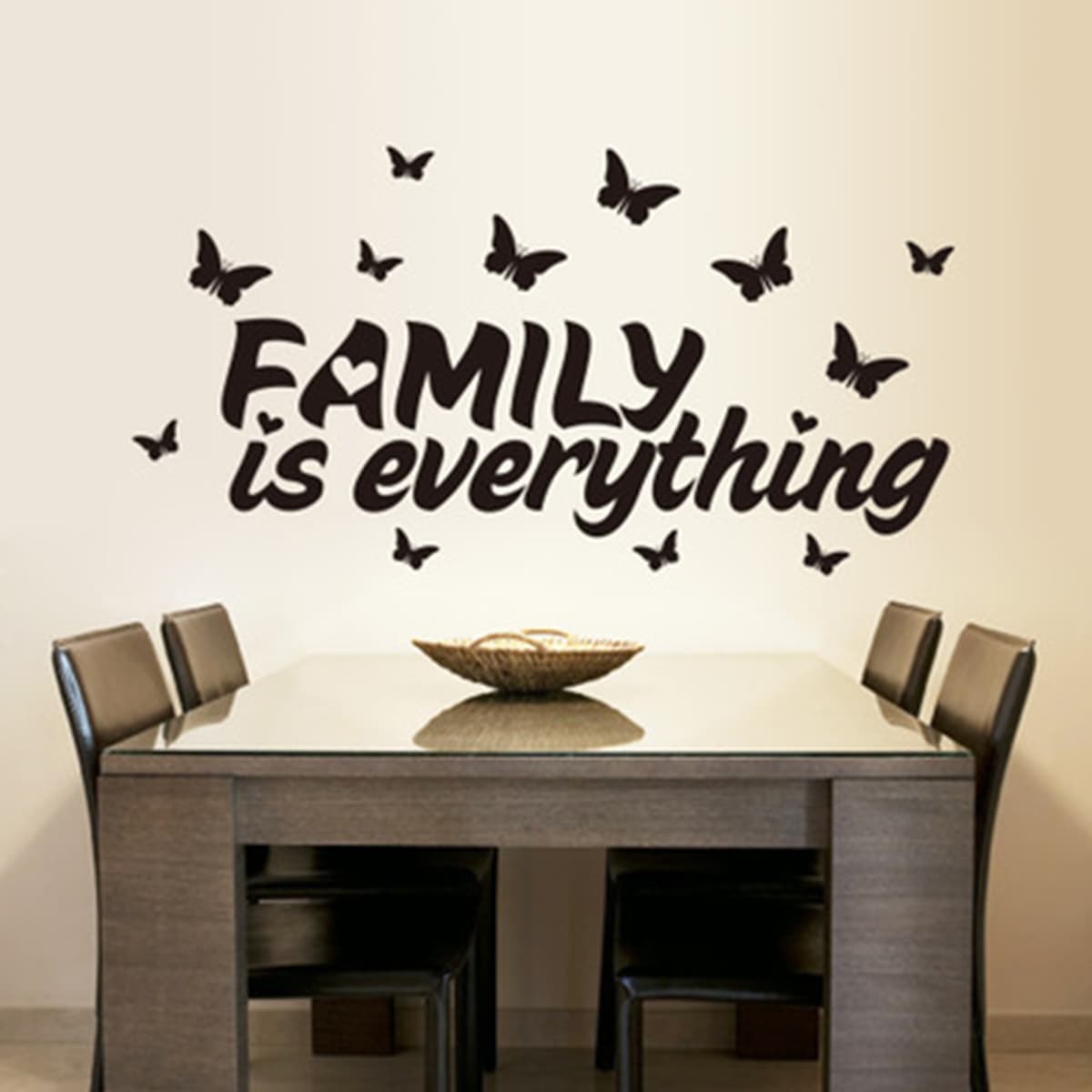 

Slogan Graphic Wall Sticker, Black