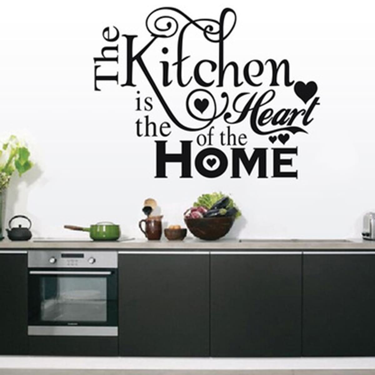 

Slogan Graphic Wall Sticker, Black