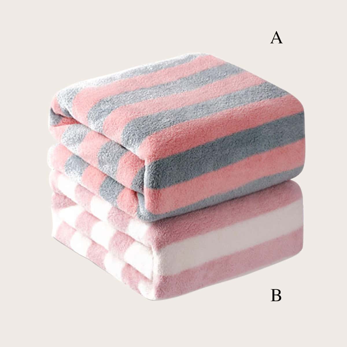 

1pc Striped Bath Towel, Multicolor