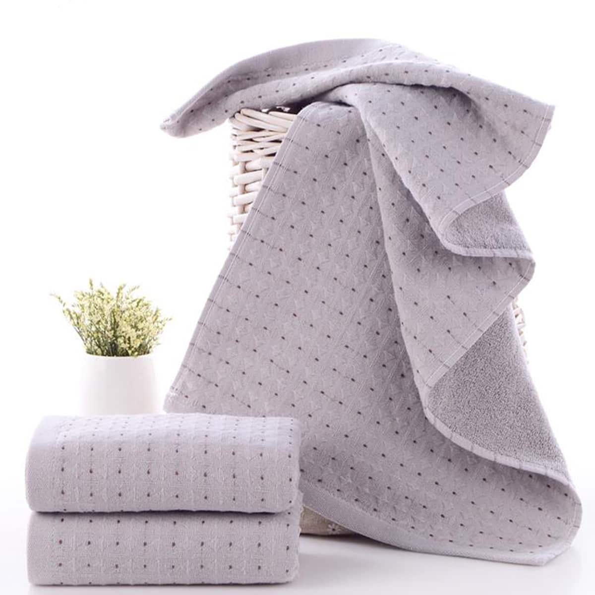 

1pc Simple Square Towel, Grey