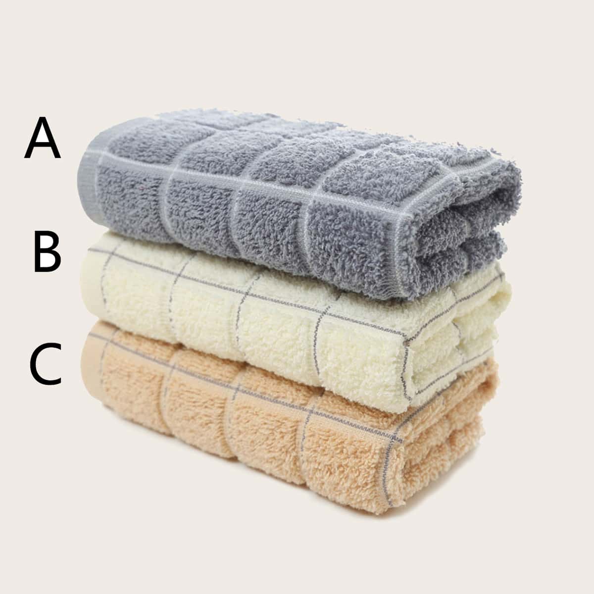 

1pc Solid Face Towel, Multicolor