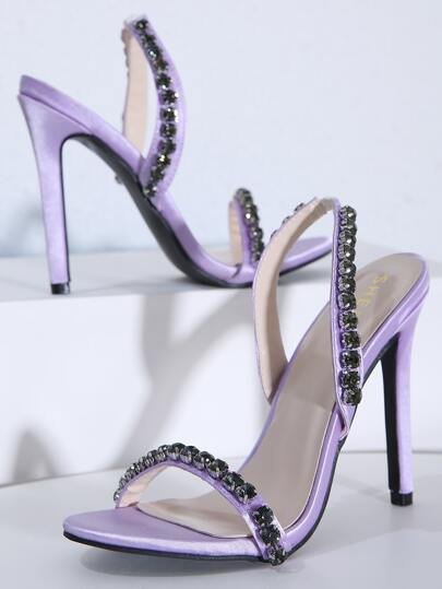 Spiked Decor Slingback Stiletto Heels