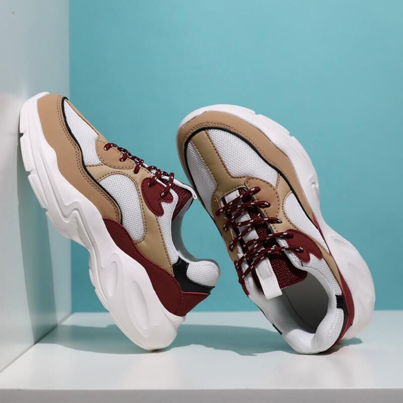 

Lace-up Front Chunky Sneakers, Khaki