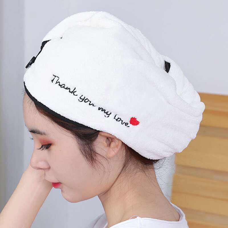 

1pc Embroidery Detail Random Dry Hair Towel, Multicolor