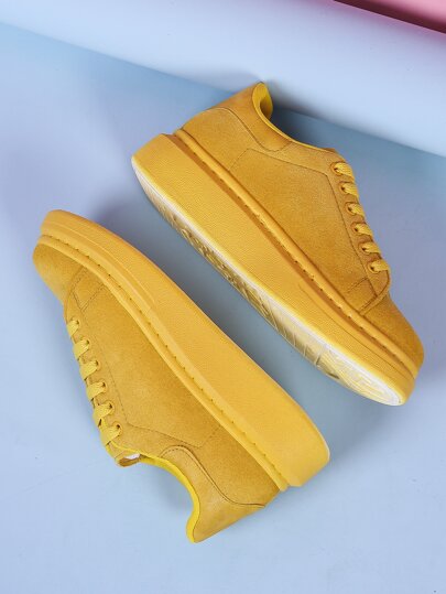 Minimalist Lace-up Front Sneakers