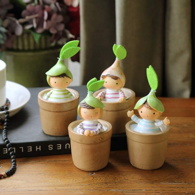 

4pcs Cartoon Figure Decorative Object, Multicolor