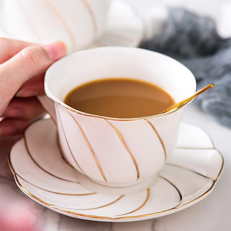 

1pc Hot Stamping Tea Cup & 1pc Saucer, Multicolor