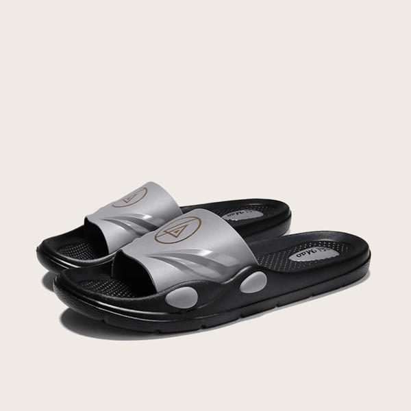 

Men Open Toe Wide Fit Sliders, Grey