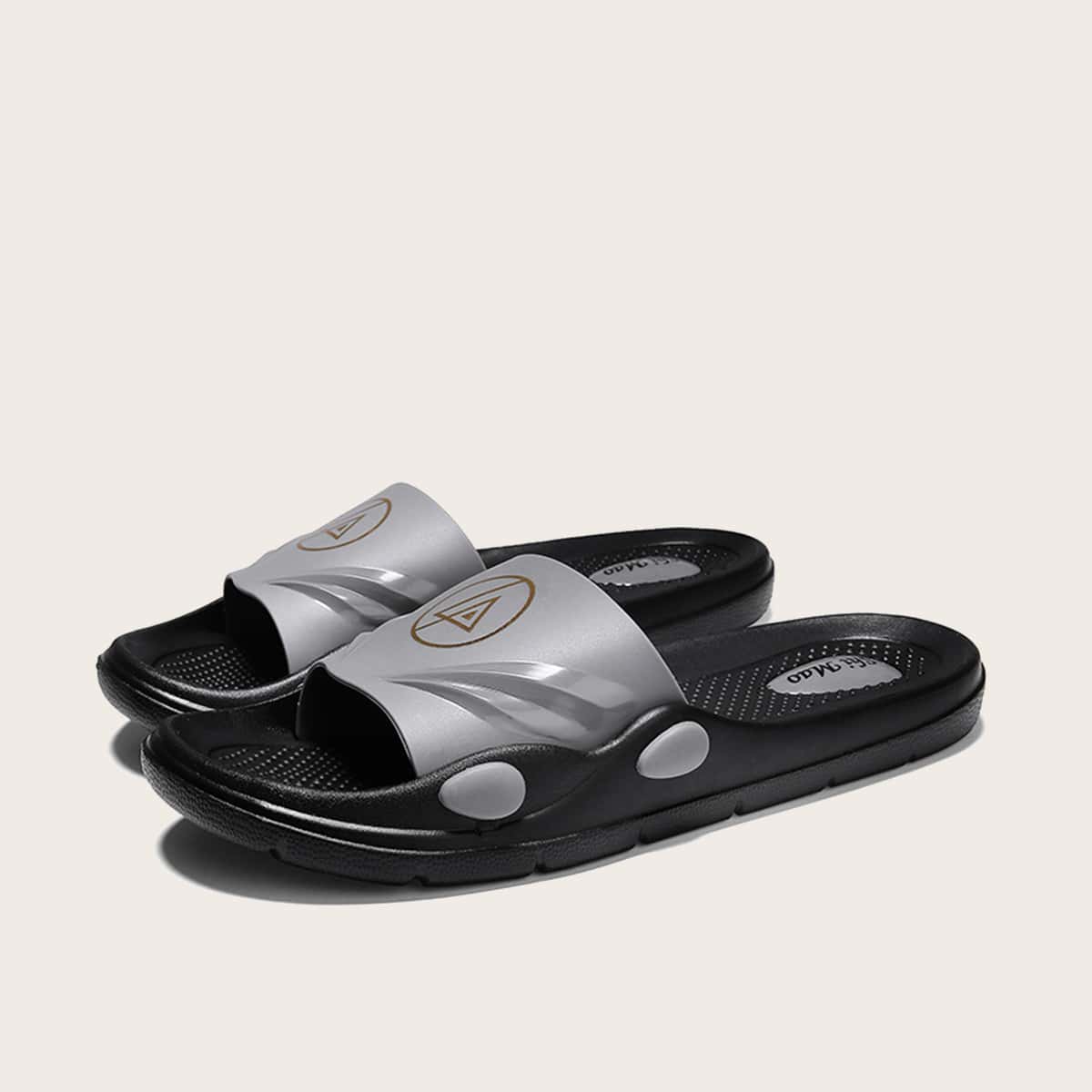 

Guys Open Toe Wide Fit Sliders, Grey