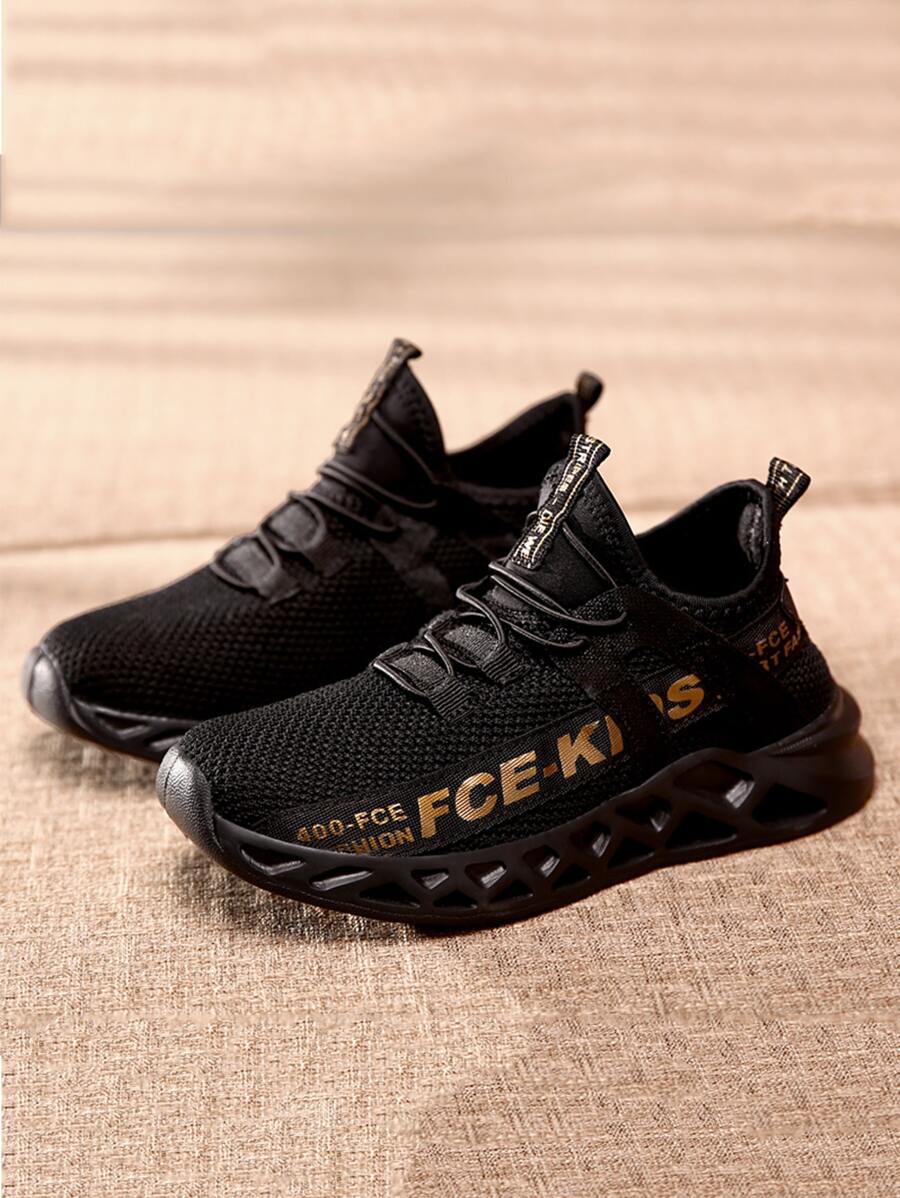 兒童字母圖案繫帶運動鞋