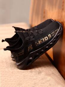 兒童字母圖案繫帶運動鞋