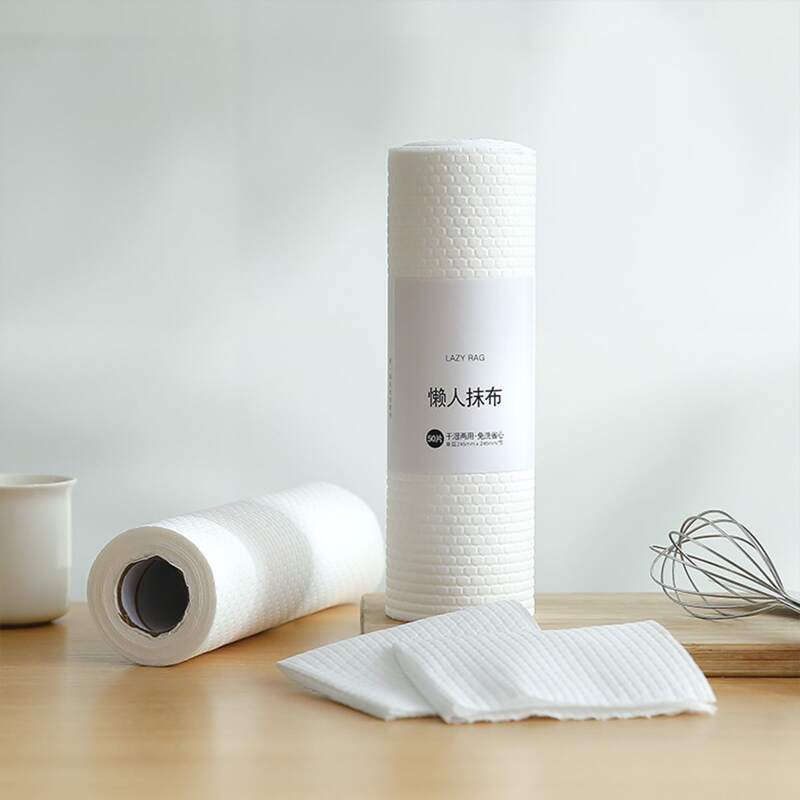 

1roll 50pcs Disposable Cleaning Rag, White