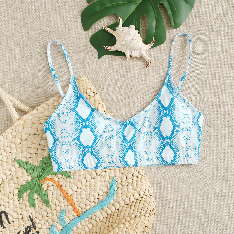 

Snakeskin Bikini Top, Blue