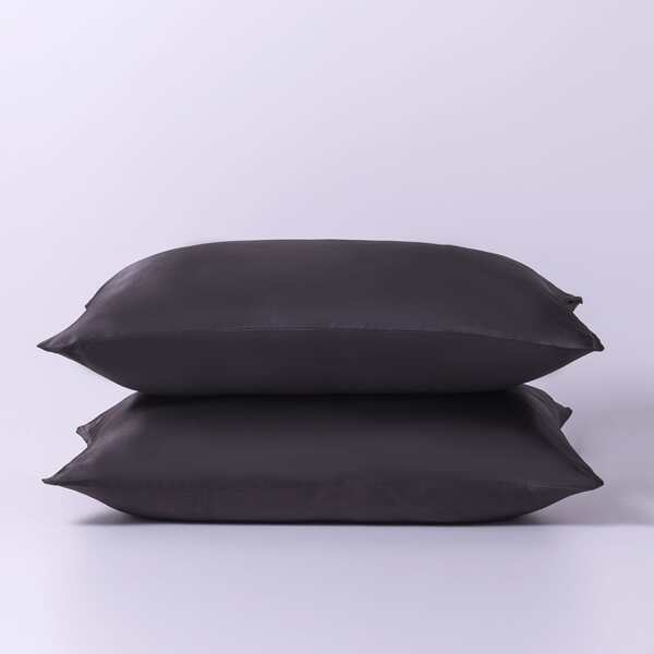 

2pcs Solid Pillowcase, Black