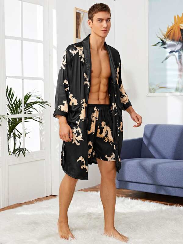 Is That The New Guys Satin Tribal Print Robe Set ?? ROMWE USA