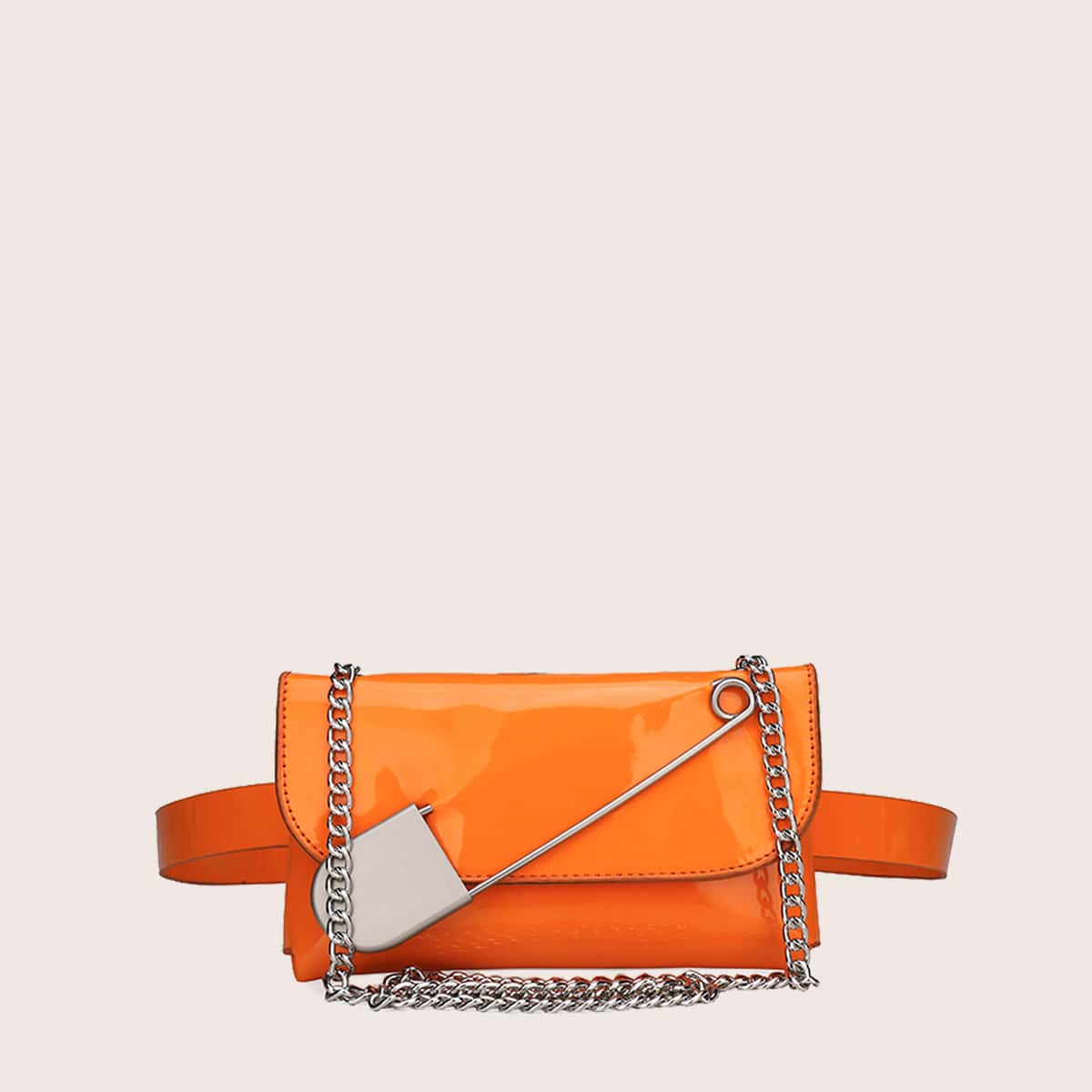 

Safety Pin Decor Fanny Pack, Orange
